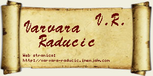 Varvara Radučić vizit kartica